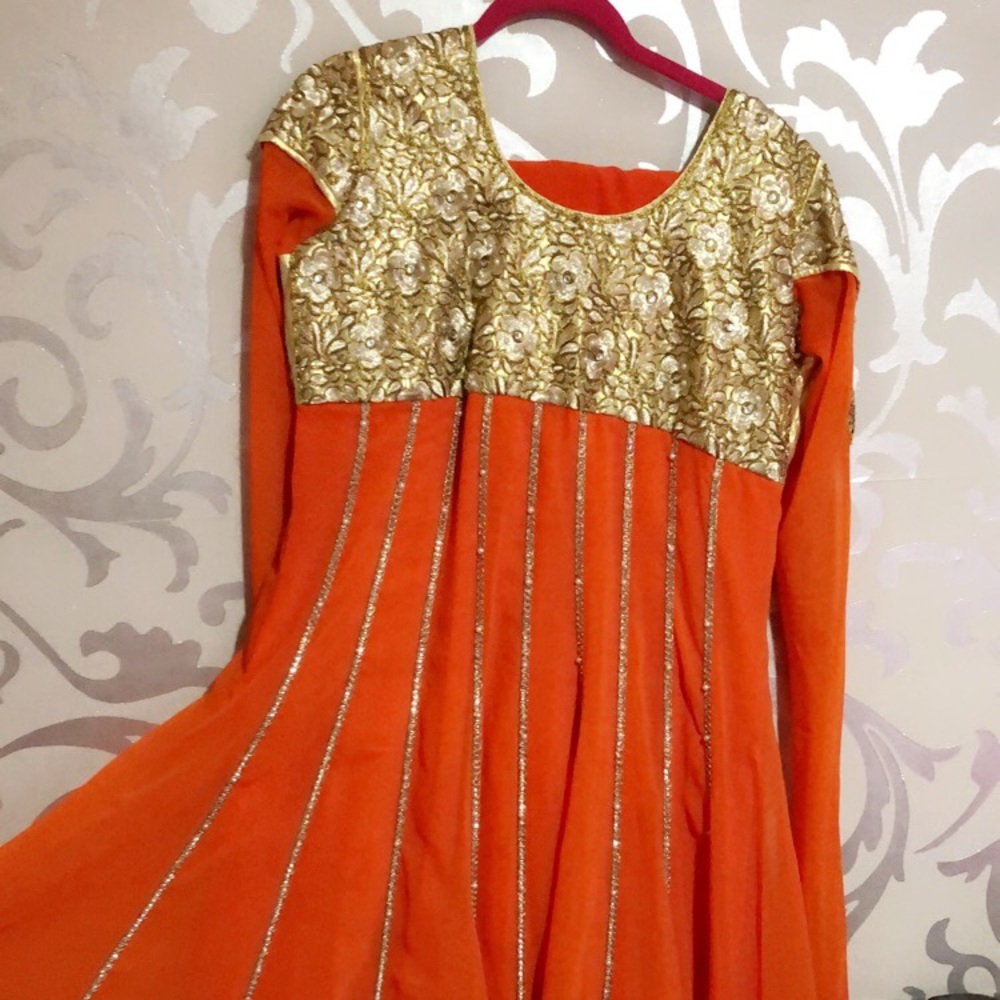 Indian Pakistani wedding party gown flared dress.